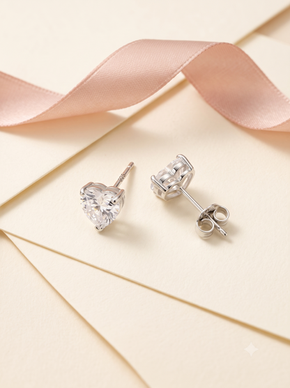 SYLVEXIA Square Cut CZ Stud Earrings for Women