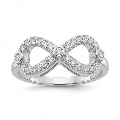 SYLVEXIA 925 Sterling Silver Infinity Heart Ring for Women