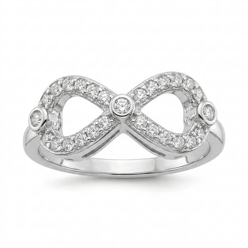 SYLVEXIA 925 Sterling Silver Infinity Heart Ring for Women