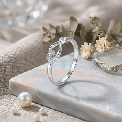 Sylvexia 925 Sterling Silver CZ Knot Ring for Women