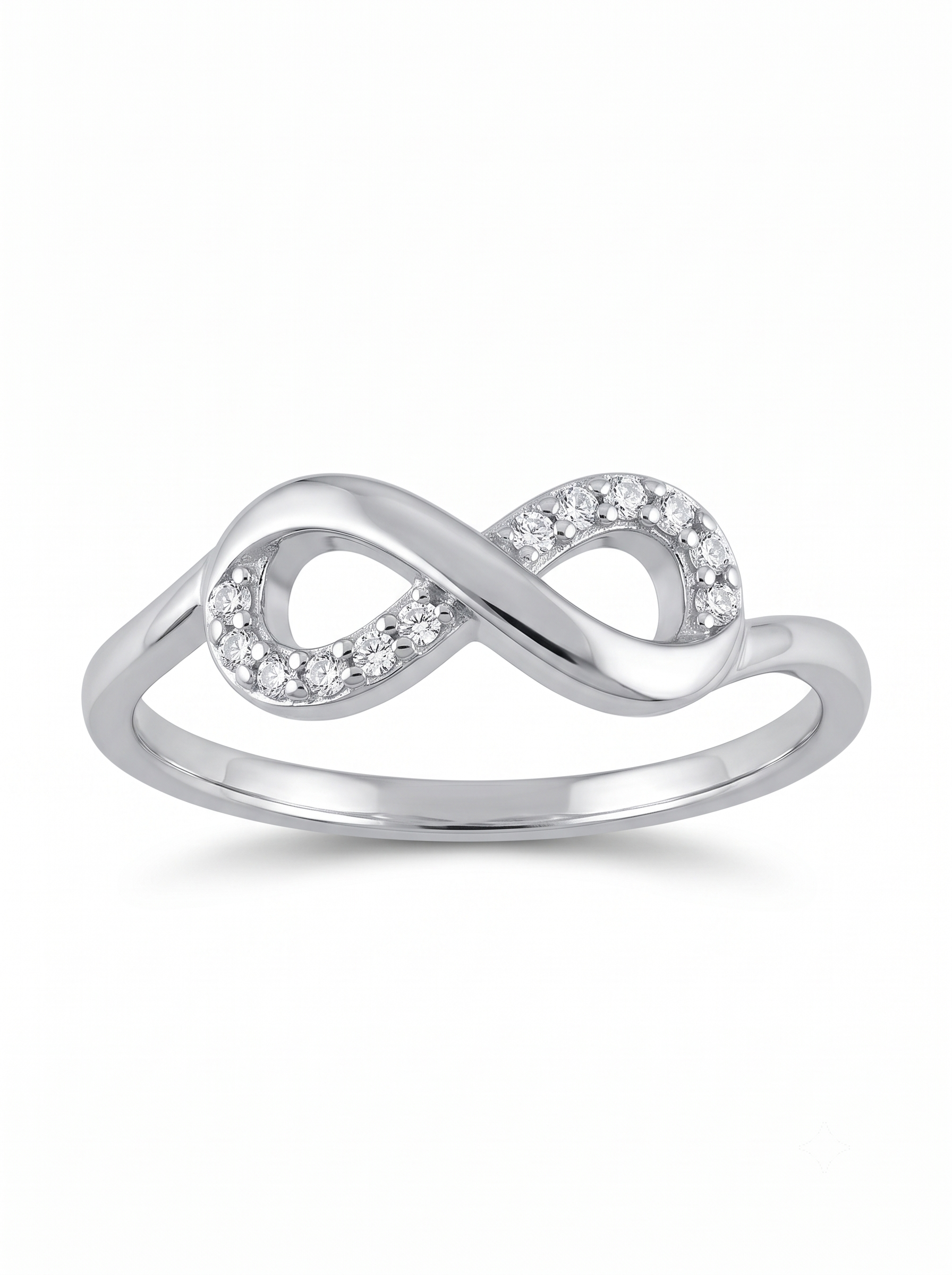 925 Sterling Silver Infinity CZ Open Ring