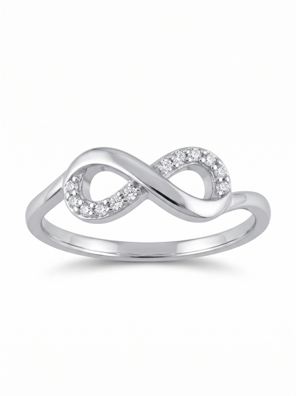 925 Sterling Silver Infinity CZ Open Ring