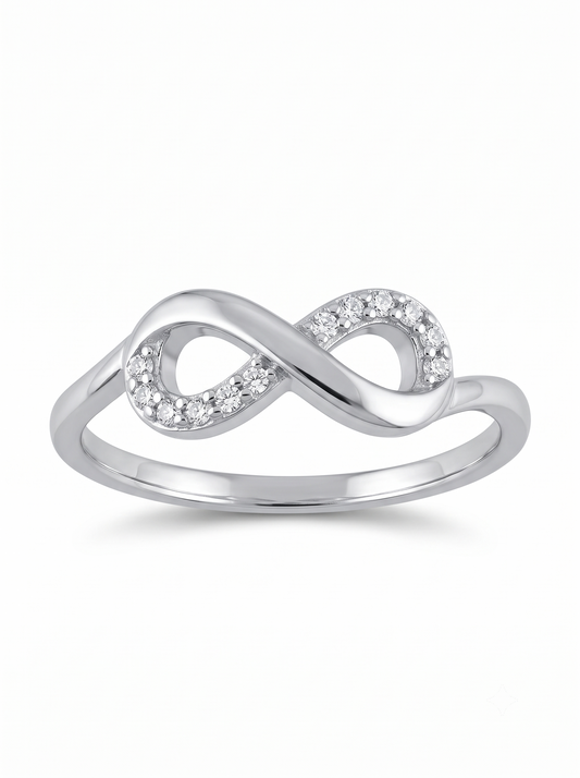 925 Sterling Silver Infinity CZ Open Ring