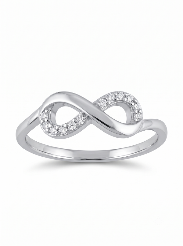 925 Sterling Silver Infinity CZ Open Ring