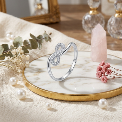 Sylvexia 925 Sterling Silver Infinity Ring for Women