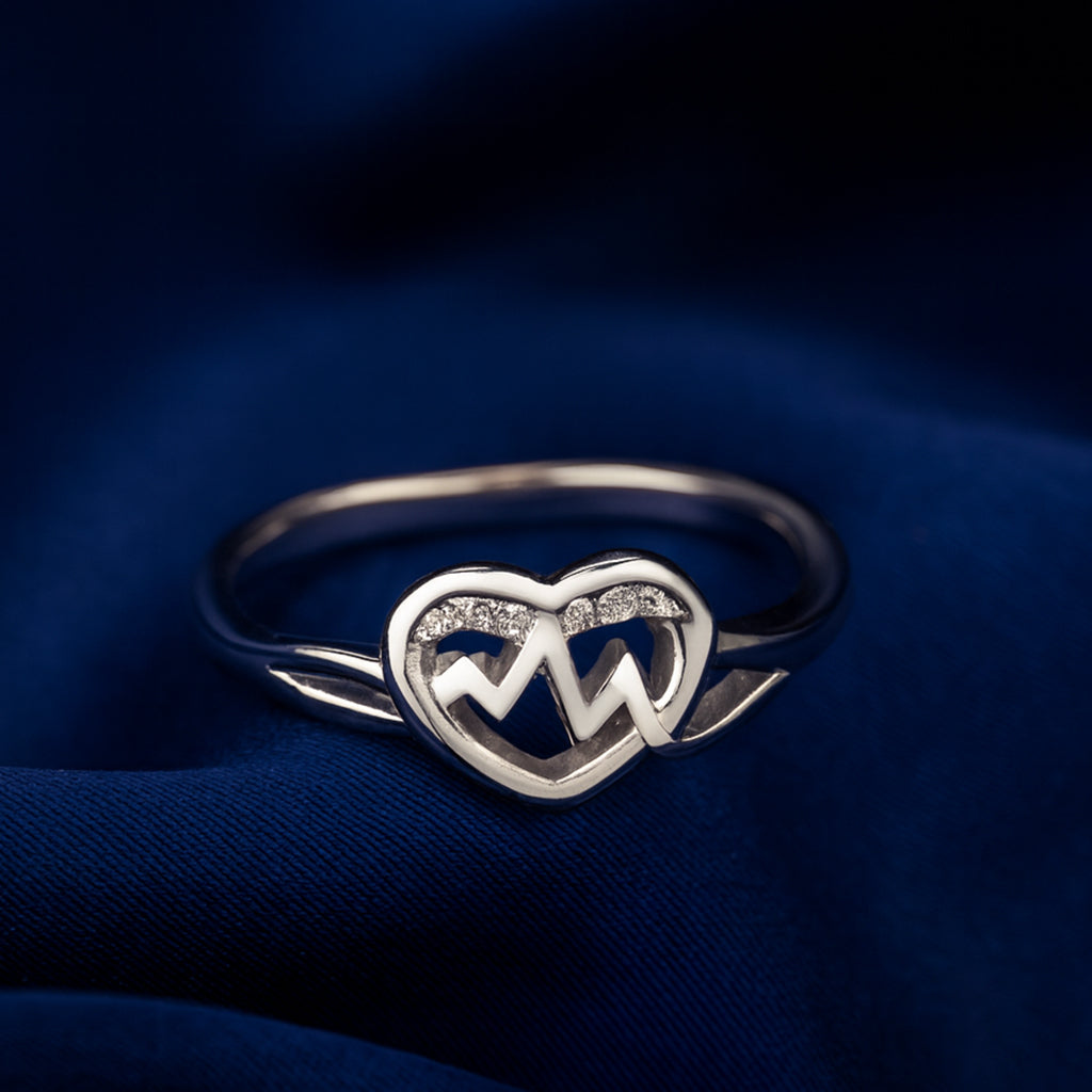 925 Sterling Silver Heart CZ Promise Ring for Women