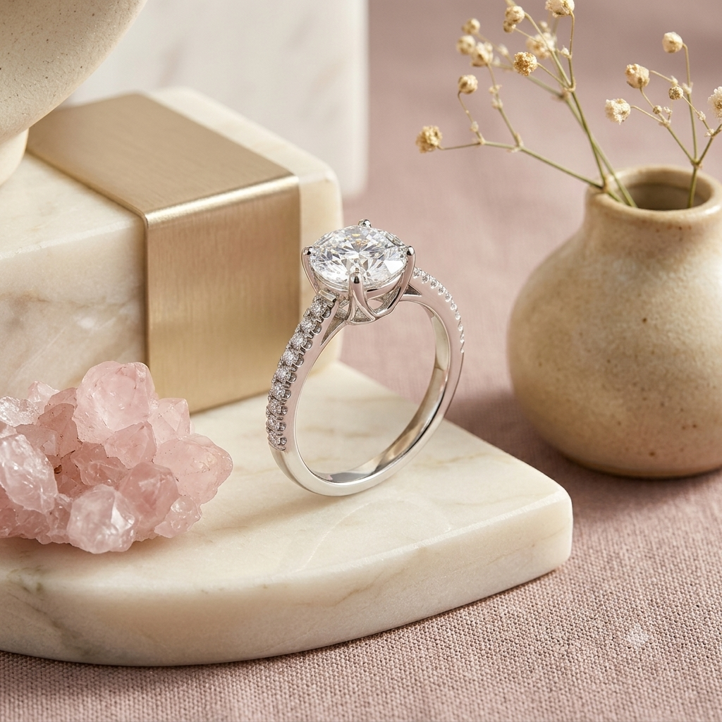Sylvexia 925 Sterling Silver Solitaire CZ Ring for Women