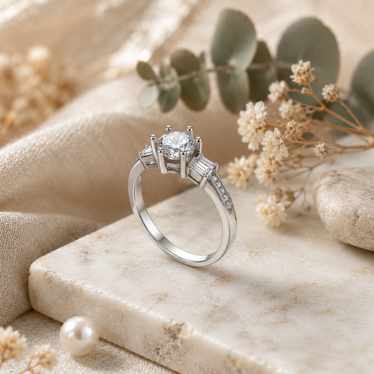 SYLVEXIA 925 Sterling Silver Classic Solitaire Cubic Zirconia Ring for Women