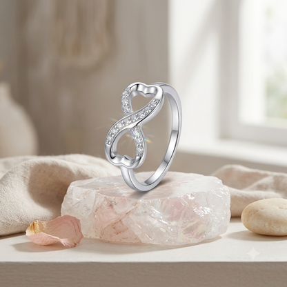 Sylvexia 925 Sterling Silver Infinity CZ Ring for Women