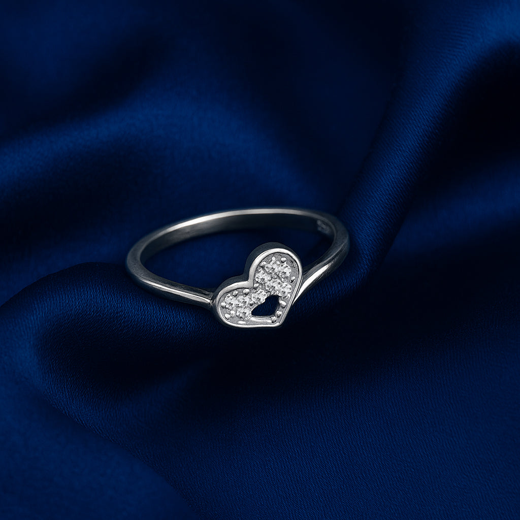 925 Sterling Silver Heart Stone Ring for Women