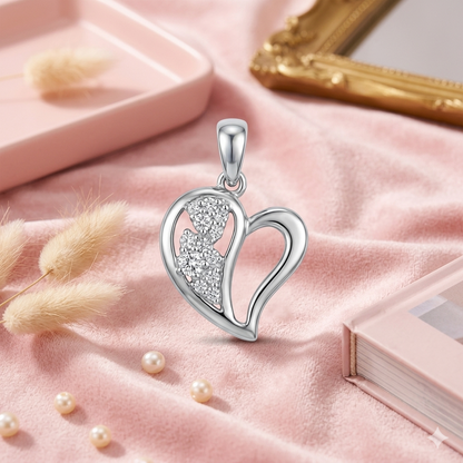 Sylvexia 925 Sterling Silver Heart Pendant for Women