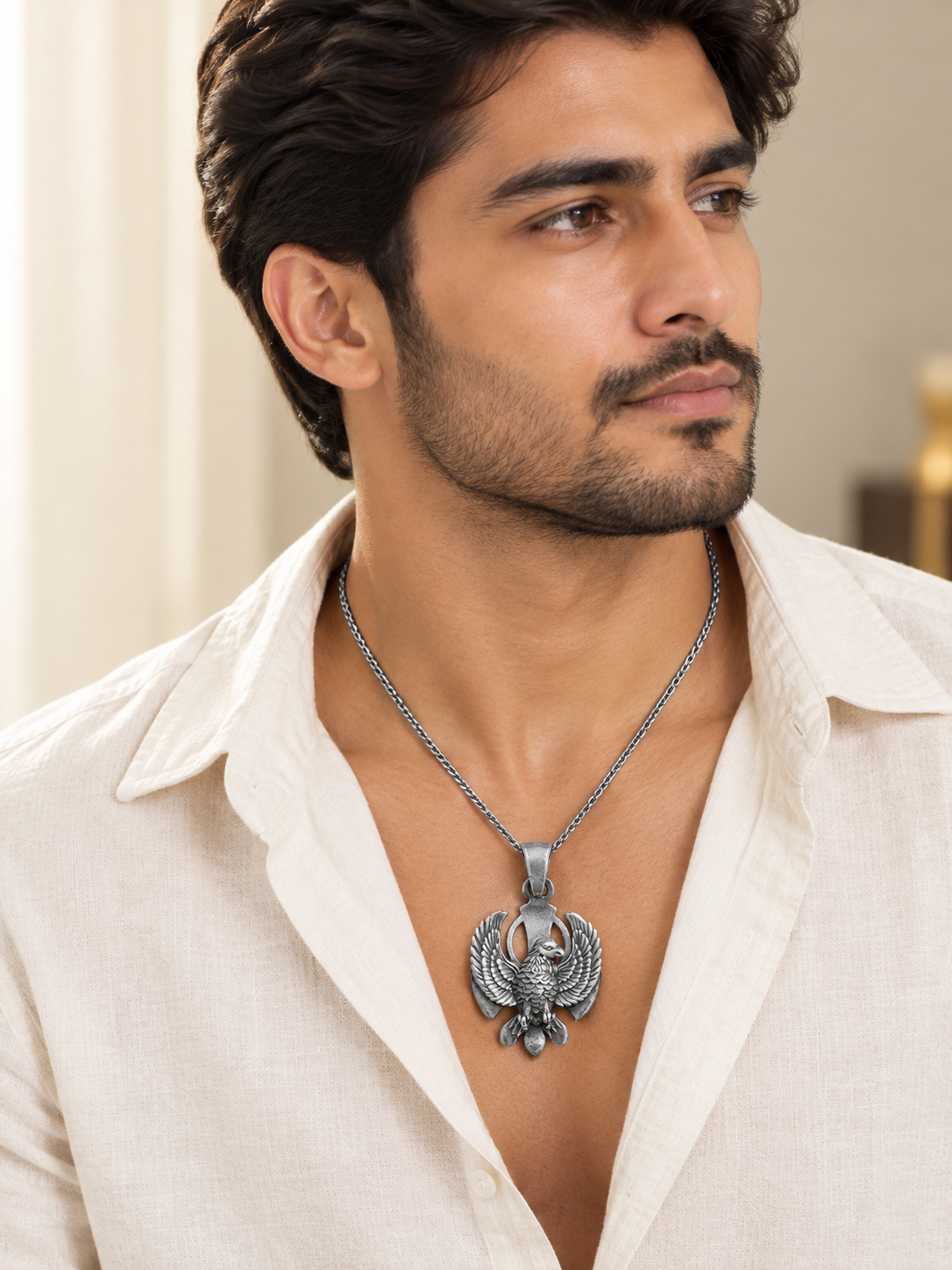 SYLVEXIA 925 Sterling Silver Eagle Pendant for Men