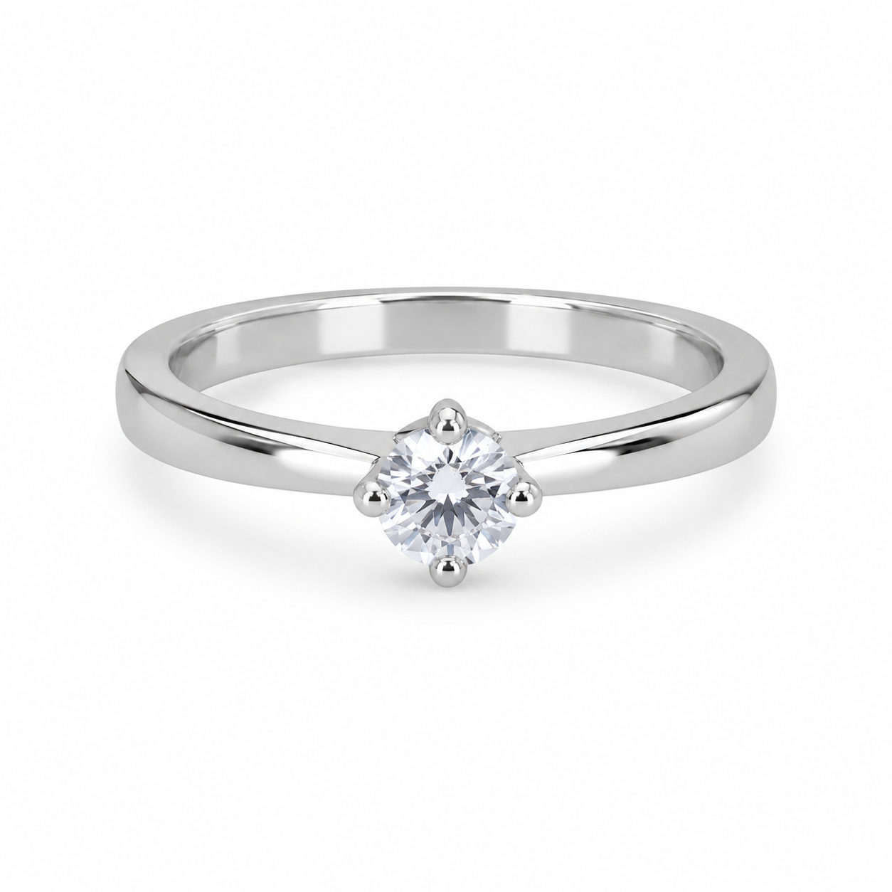 Sylvexia 925 Sterling Silver Round Cut Solitaire CZ Ring for Women