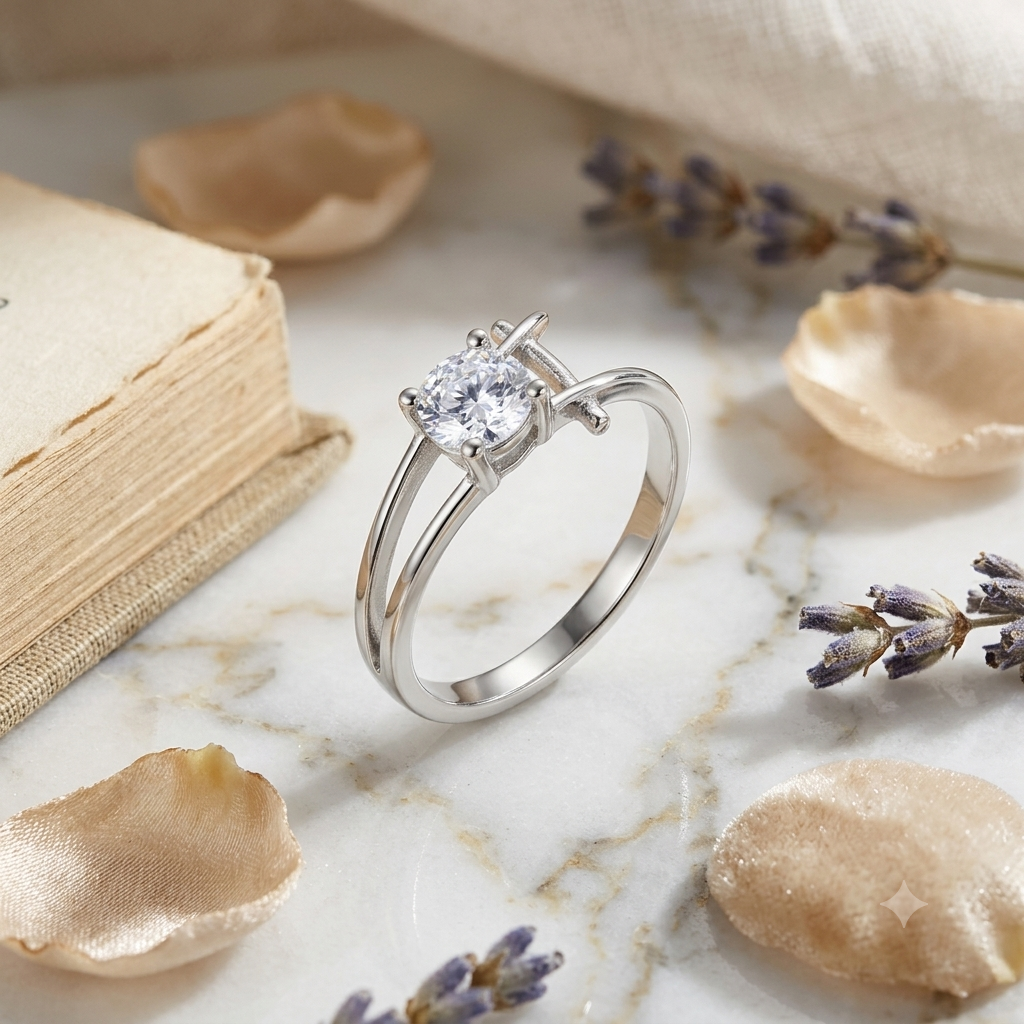 925 Sterling Silver CZ Bypass Ring for Women Size