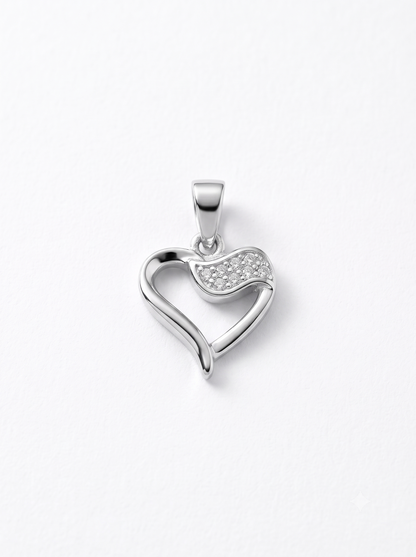 SYLVEXIA 925 Sterling Silver Dainty Heart CZ Pendant for Women