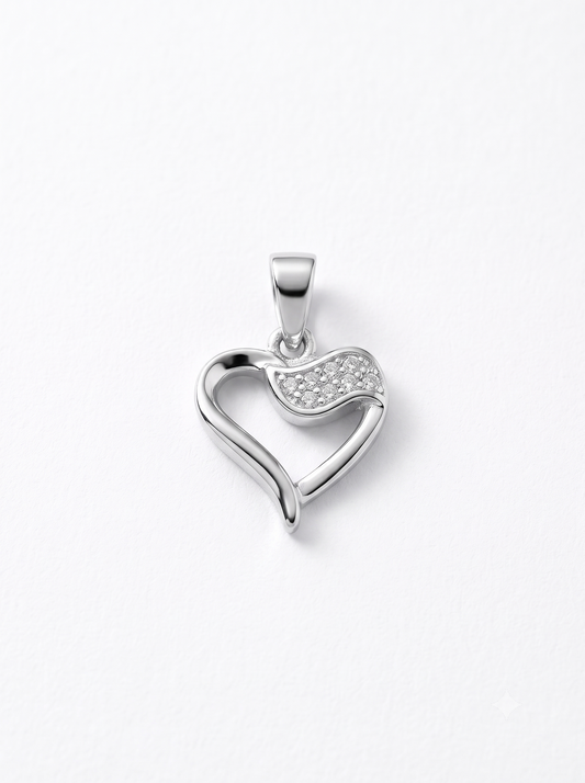SYLVEXIA 925 Sterling Silver Dainty Heart CZ Pendant for Women