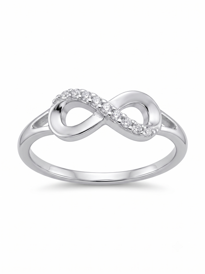 SYLVEXIA 925 Sterling Silver Infinity Knot Ring for Women