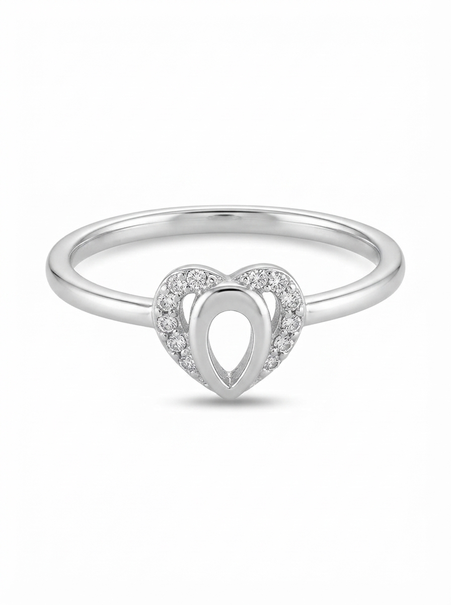 SYLVEXIA 925 Sterling Silver Double Heart Ring for Women