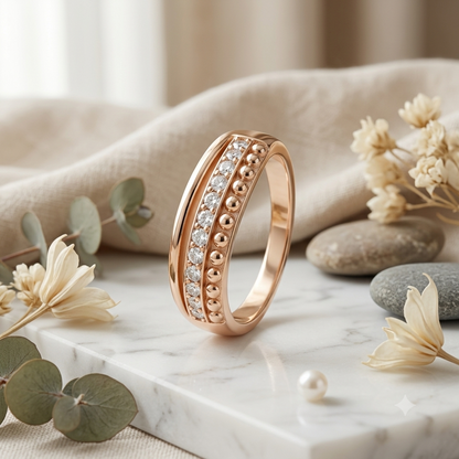 925 Strelling silver Rose Gold Ring For Women
