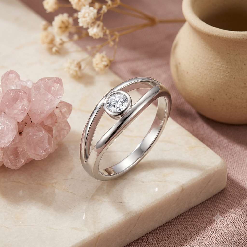 Sylvexia 925 Sterling Silver Solitaire CZ Ring for Women – Elegant Sparkling Jewelry
