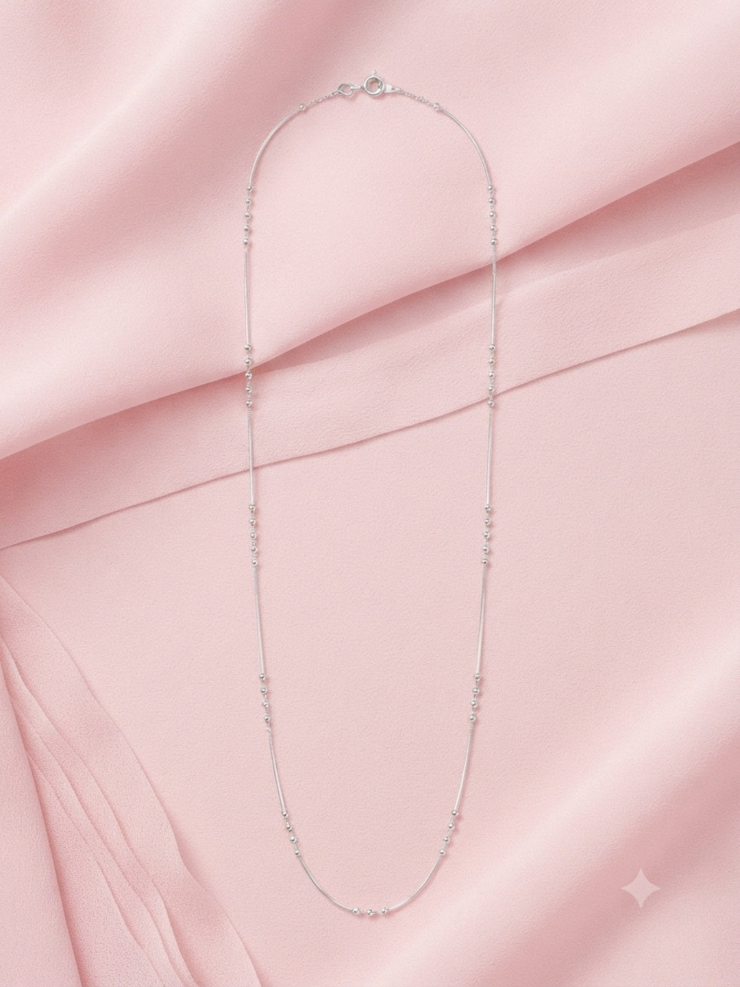 SYLVEXIA 925 Sterling Silver Satellite Bead Chain Necklace