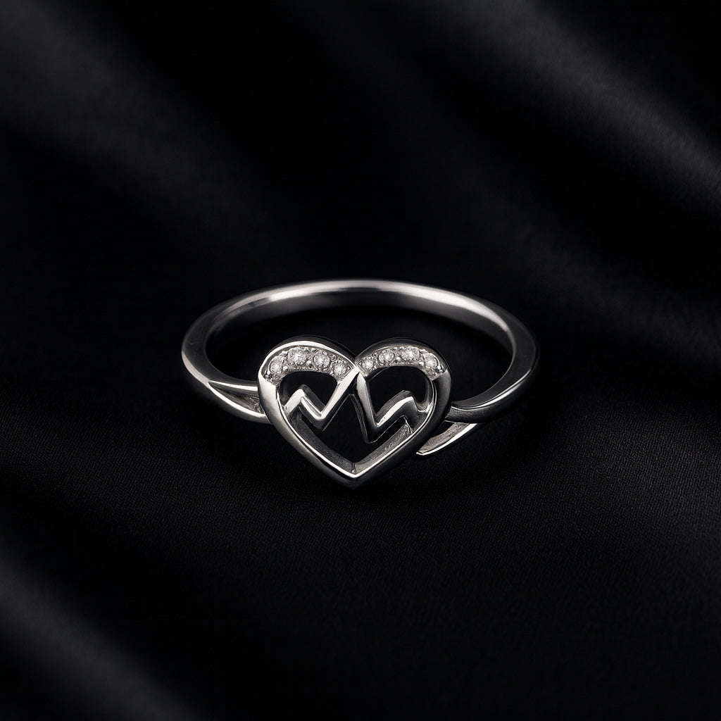 925 Sterling Silver Heart CZ Promise Ring for Women
