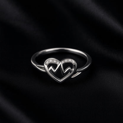 925 Sterling Silver Heart CZ Promise Ring for Women
