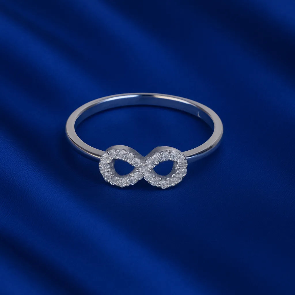 925 Silver Infinity CZ Ring Minimal Women