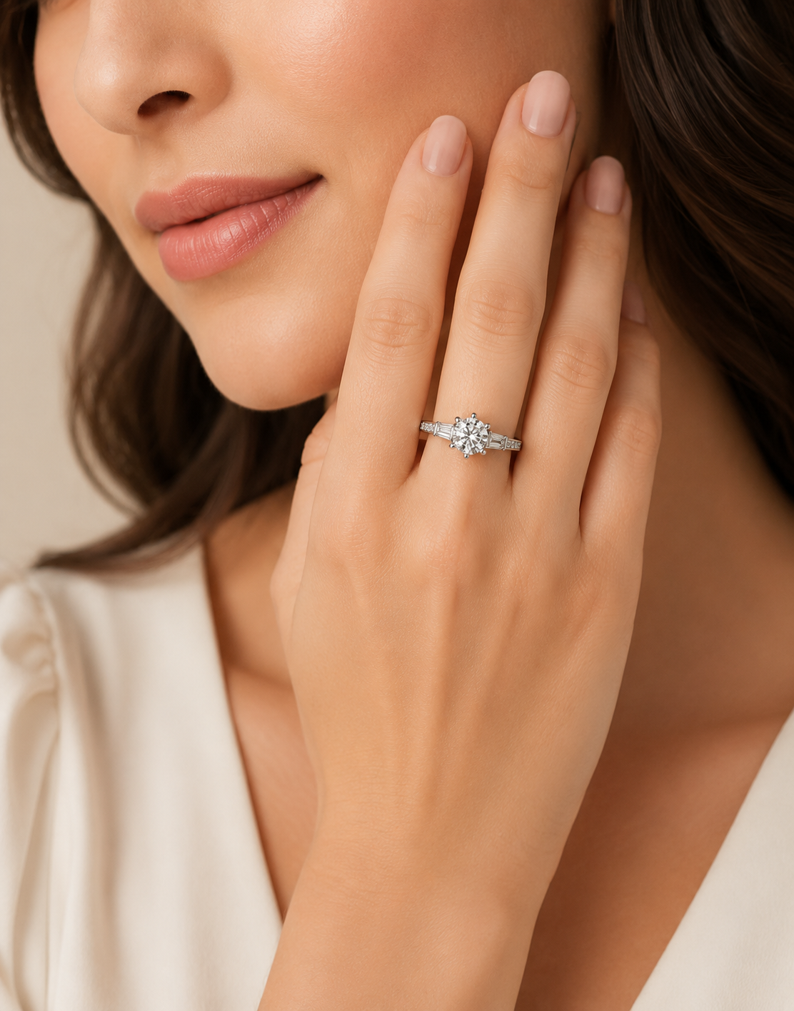 SYLVEXIA 925 Sterling Silver Classic Solitaire Cubic Zirconia Ring for Women