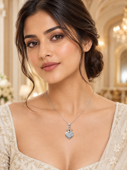 SYLVEXIA 925 Sterling Silver Delicate Heart CZ Pendant for Women