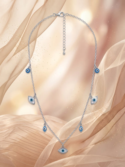 SYLVEXIA 925 Sterling Silver Evil Eye Charm Necklace for Women