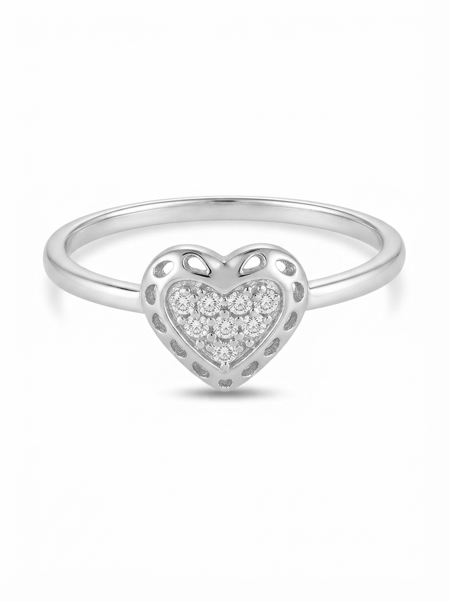 SYLVEXIA 925 Sterling Silver Infinity CZ Open Ring