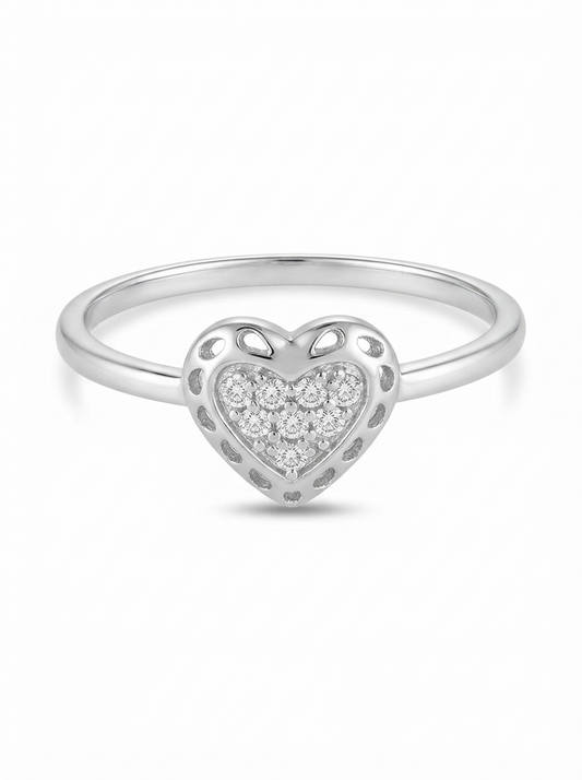 SYLVEXIA 925 Sterling Silver Infinity CZ Open Ring