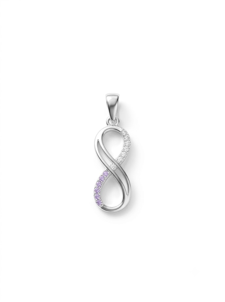 SYLVEXIA 925 Sterling Silver Infinity CZ Pendant for Women
