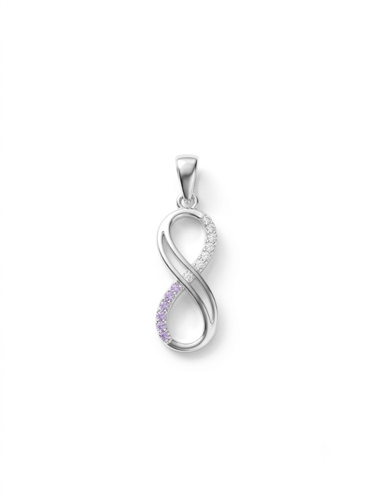 SYLVEXIA 925 Sterling Silver Infinity CZ Pendant for Women