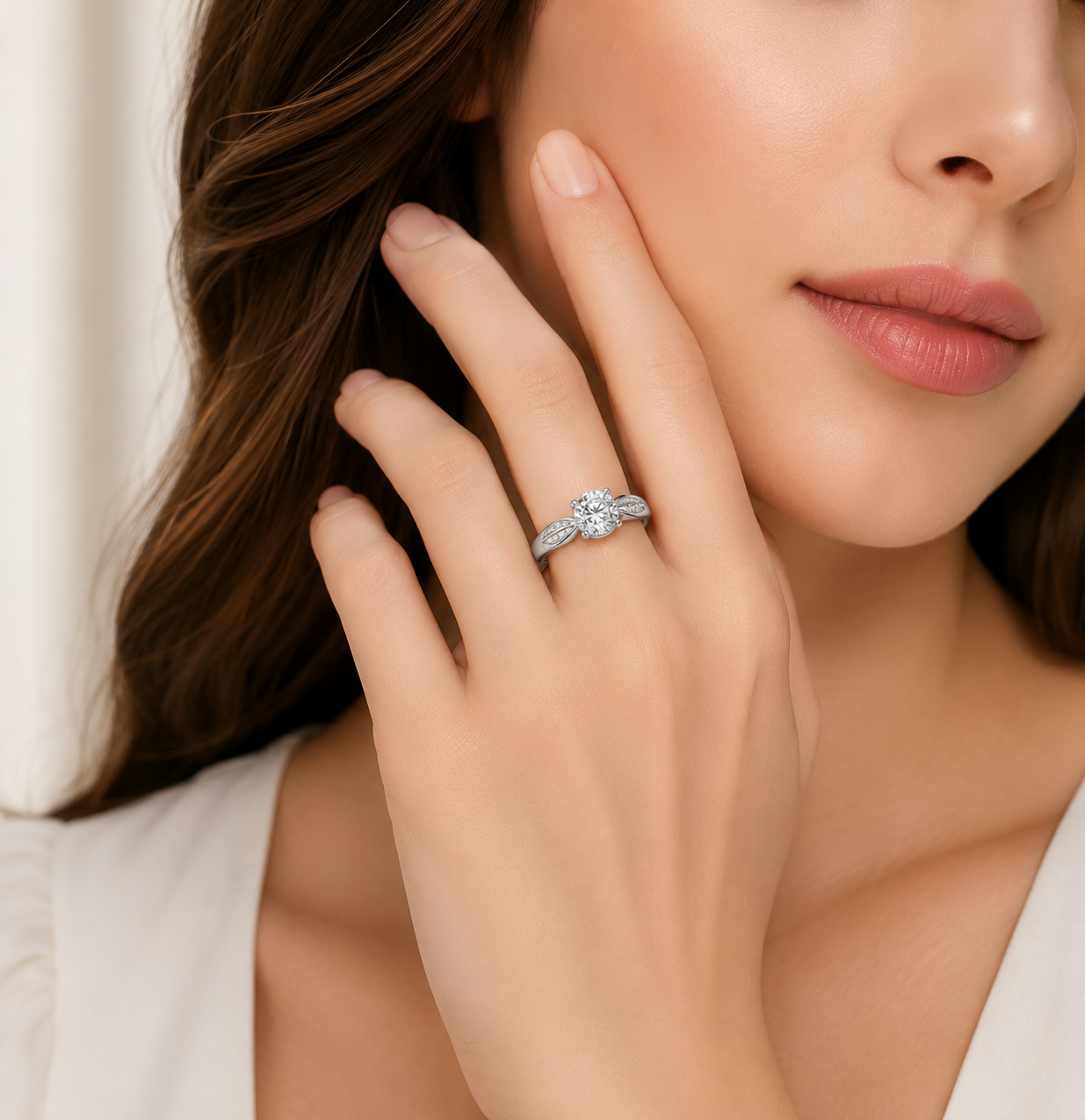 SYLVEXIA 925 Sterling Silver Round Cut Solitaire CZ Ring for Women