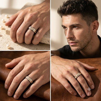 925 Sterling Silver CZ Accent Ring for Men Arrow Design Band
