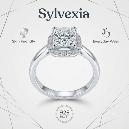 SYLVEXIA 925 Sterling Silver CZ Solitaire Ring for Women