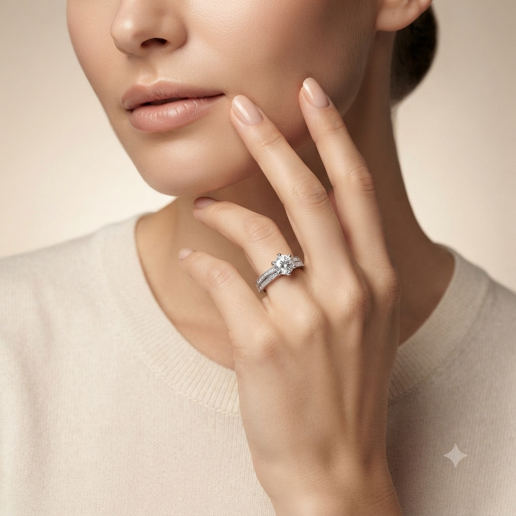 Sylvexia 925 Sterling Silver Solitaire Ring for Women