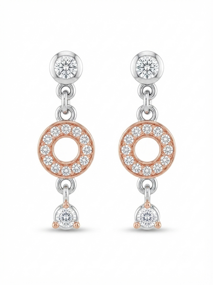 SYLVEXIA 925 Sterling Silver Rose Gold Earrings for Women