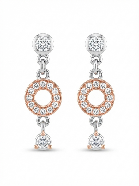 SYLVEXIA 925 Sterling Silver Rose Gold Earrings for Women