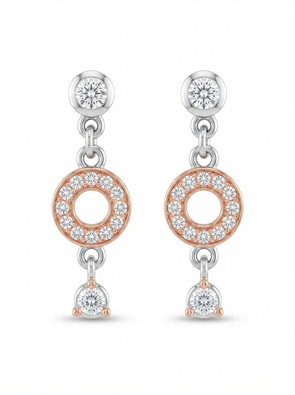 SYLVEXIA 925 Sterling Silver Rose Gold Earrings for Women