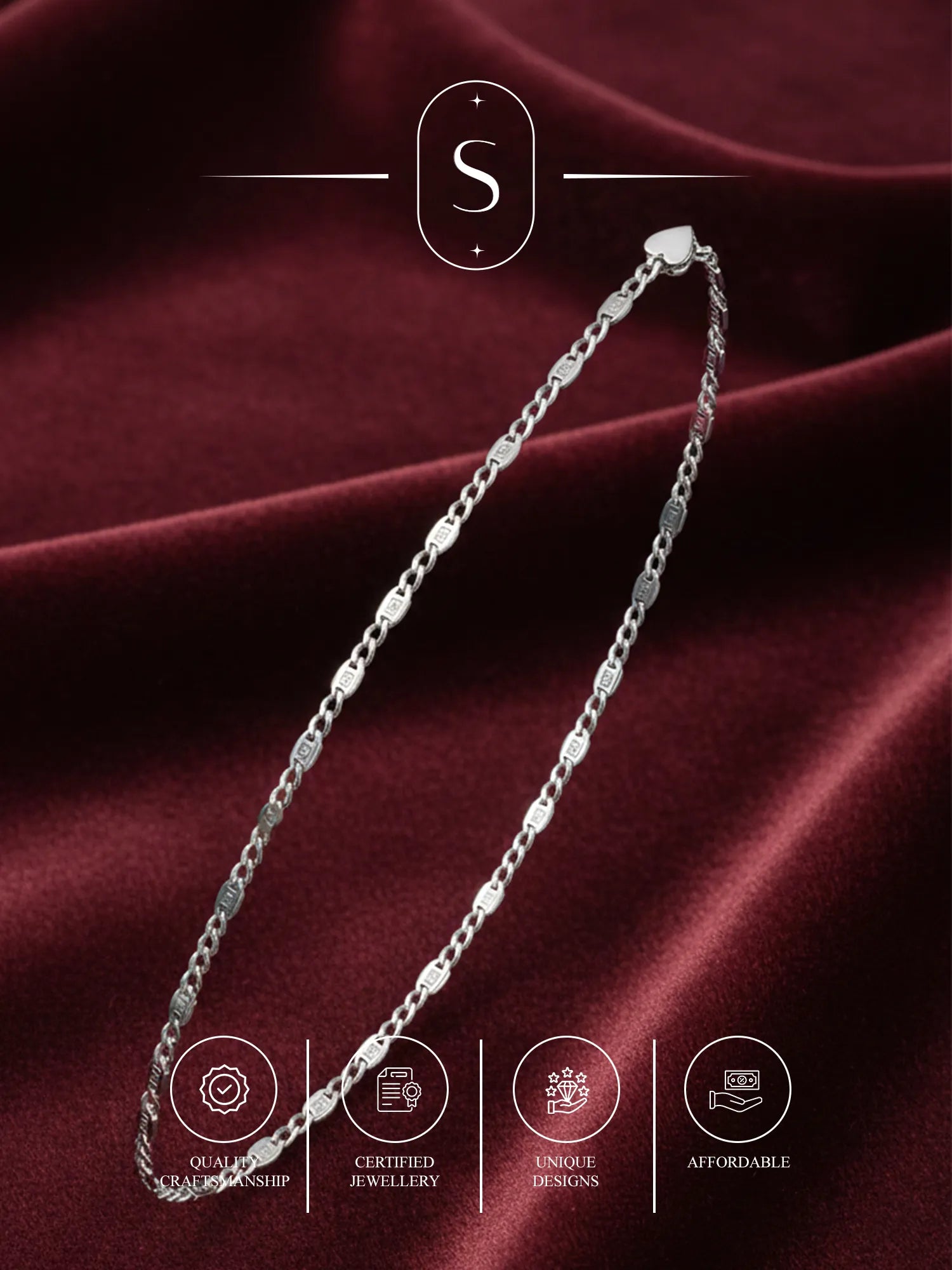 Sylvexia Men’s Silver Accent Link Chain Bracelet