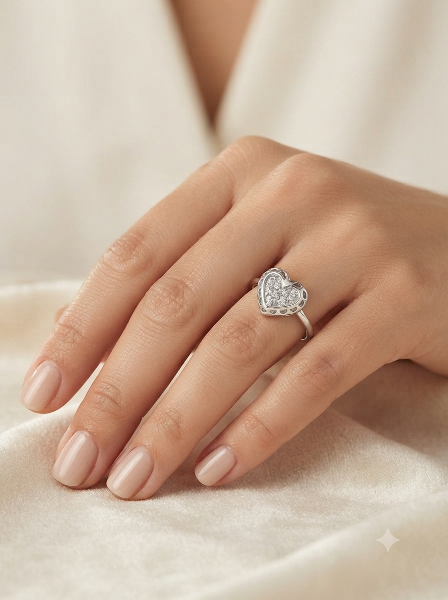 SYLVEXIA 925 Sterling Silver Infinity CZ Open Ring