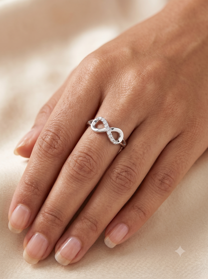 SYLVEXIA 925 Sterling Silver Infinity Knot Ring for Women