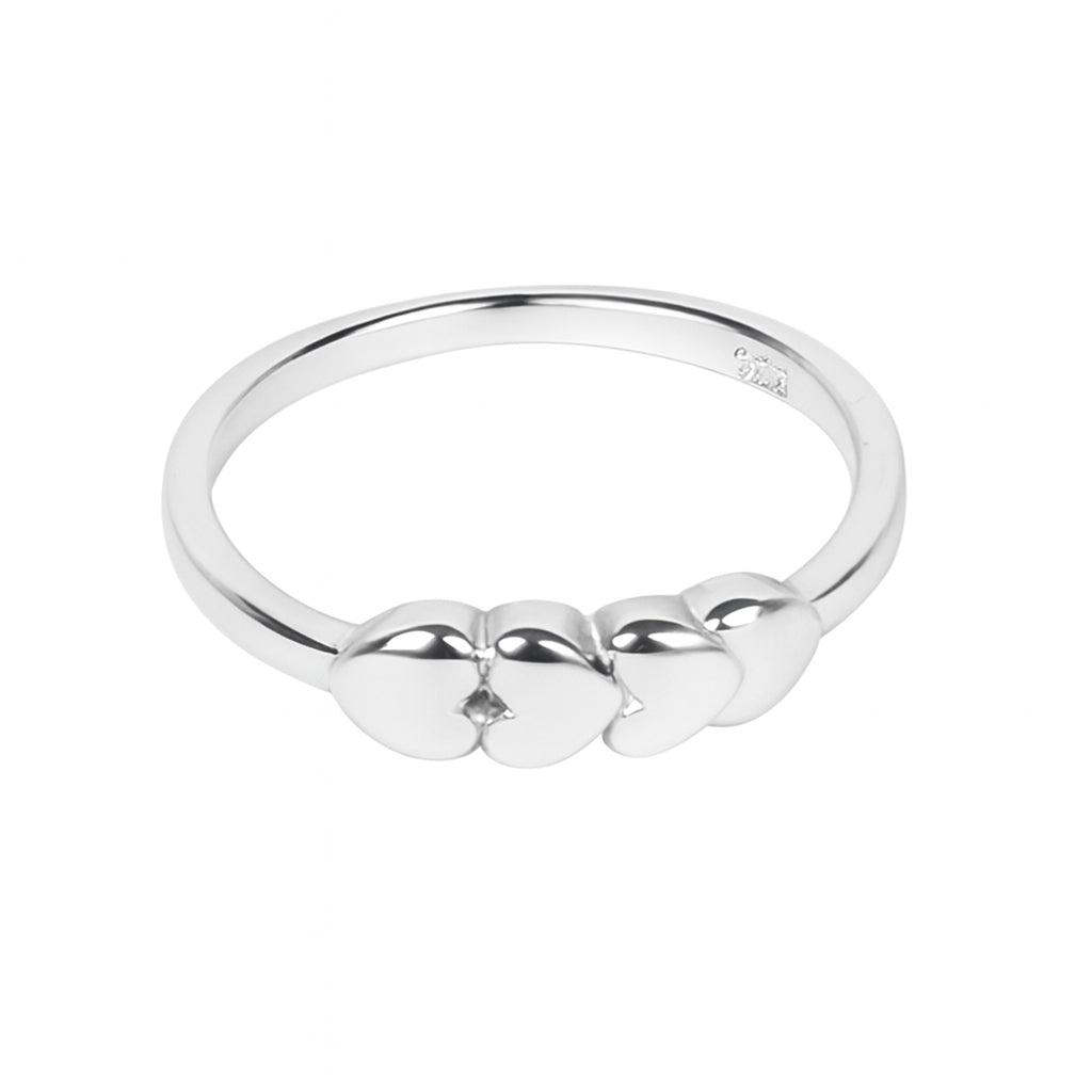 Sylvexia 925 Sterling Silver Triple Heart Ring for Women