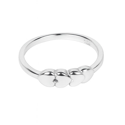Sylvexia 925 Sterling Silver Triple Heart Ring for Women