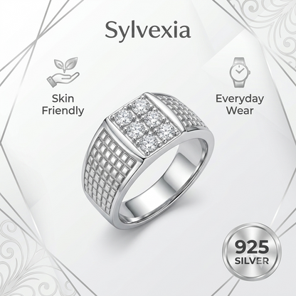 SYLVEXIA 925 Sterling Silver Cluster Ring for Women