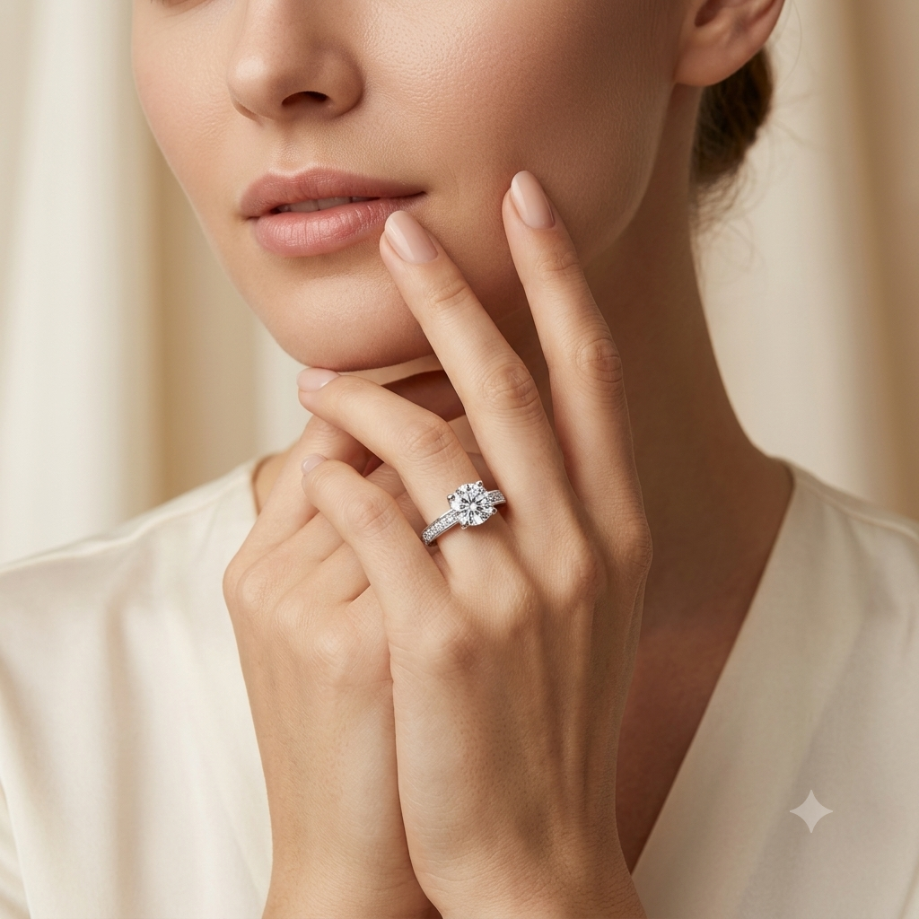 Sylvexia 925 Sterling Silver Solitaire CZ Ring for Women