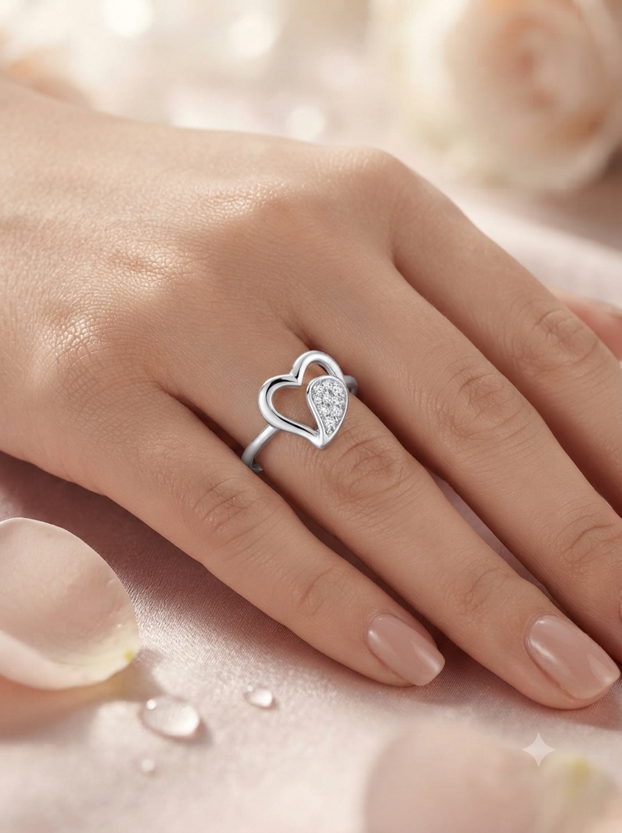 SYLVEXIA 925 Sterling Silver Heart Ring